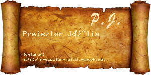 Preiszler Júlia névjegykártya